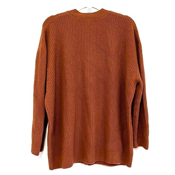Quince Mongolian Cashmere Boyfriend Cardigan Sweater Medium Brown Oversized - Picture 3 of 6